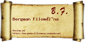 Bergman Filoména névjegykártya